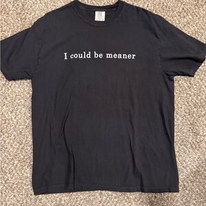 Comfort Colors Black Tee with White "I could be meaner" Text